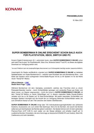 Super Bomberman R Online Erscheint Schon Bald Auch Für Playstation, Xbox, Switch Und Pc