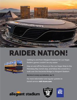 RAIDER NATION! Getting to and from Allegiant Stadium for Las Vegas Raiders Games Couldn’T Be Any Easier