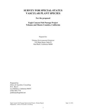 Survey for Special-Status Vascular Plant Species