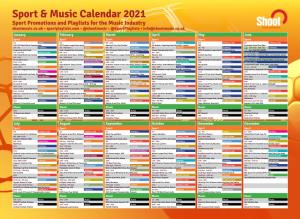 Sport & Music Calendar 2021