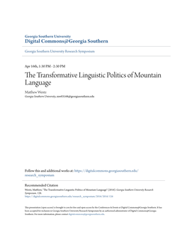 The Transformative Linguistic Politics of Mountain Language