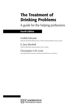 The Treatment of Drinking Problems a Guide for the Helping Professions