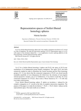 Representation Spaces of Seifert Fibered Homology Spheres