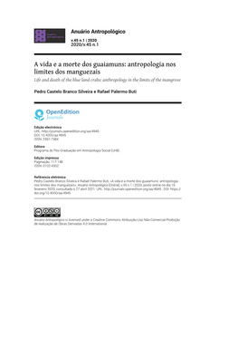 A Vida E a Morte Dos Guaiamuns: Antropologia Nos Limites Dos Manguezais Life and Death of the Blue Land Crabs: Anthropology in the Limits of the Mangrove