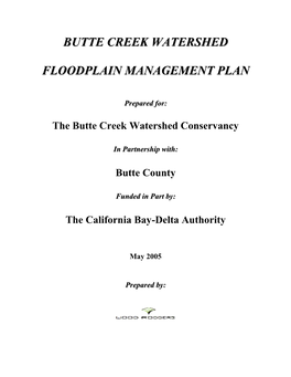 Floodplain Management Plan, Butte County Is Better Prepared to Engage in These Discussions