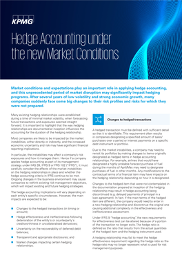 Hedge Accounting Under the New Market Conditions