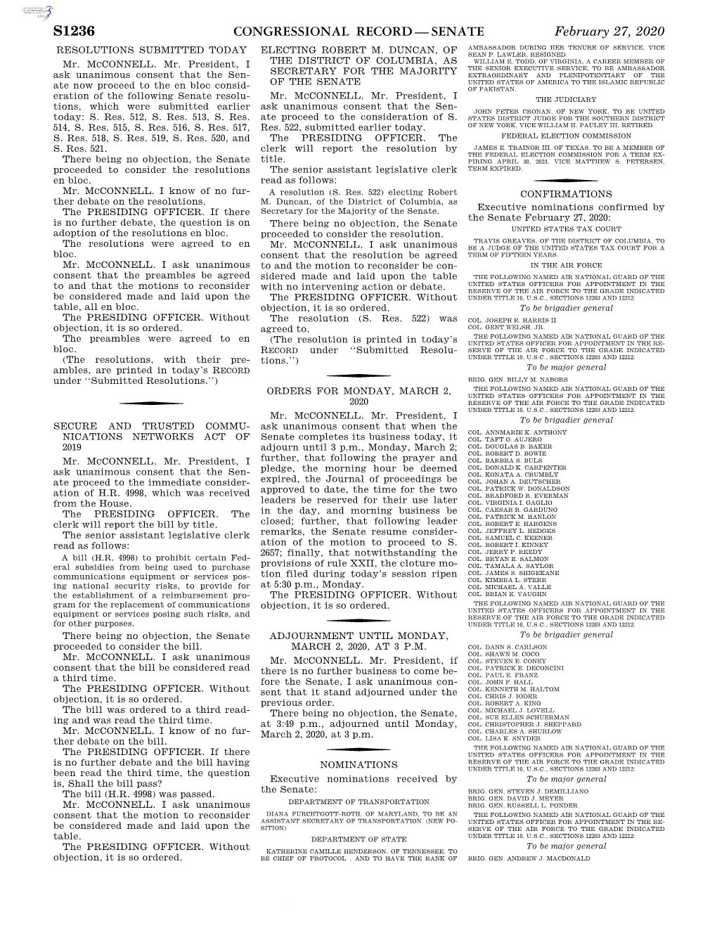 Congressional Record—Senate S1236