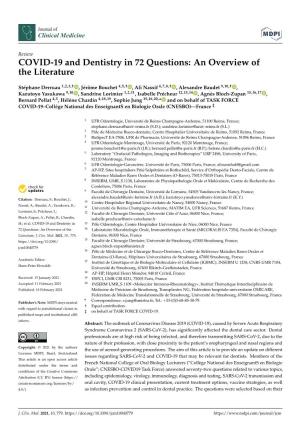 COVID-19 and Dentistry in 72 Questions: an Overview of the Literature