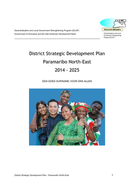 District Strategic Development Plan Paramaribo North-East 2014 - 2025