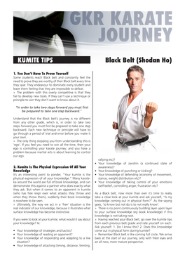 Black Belt (Shodan Ho) Kumite Tips