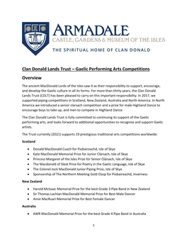 Gaelic Performing Arts Competitions Overview