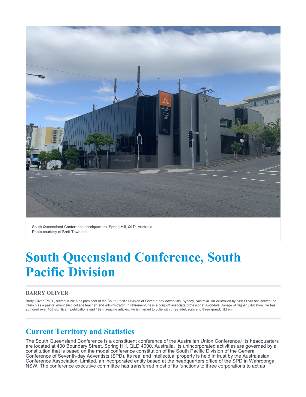 South Queensland Conference, South Pacific Division