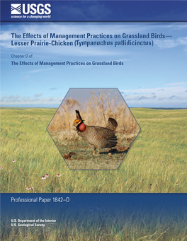The Effects of Management Practices on Grassland Birds—Lesser Prairie- Chicken (Tympanuchus Pallidicinctus)