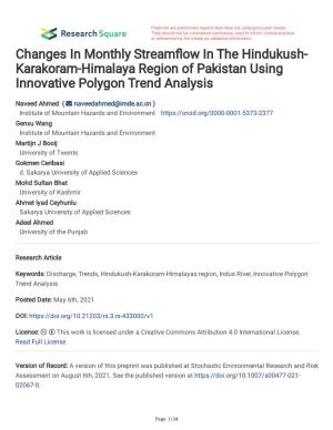 Karakoram-Himalaya Region of Pakistan Using Innovative Polygon Trend Analysis