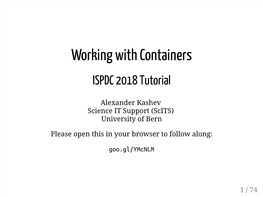 Working with Containers ISPDC 2018 Tutorial