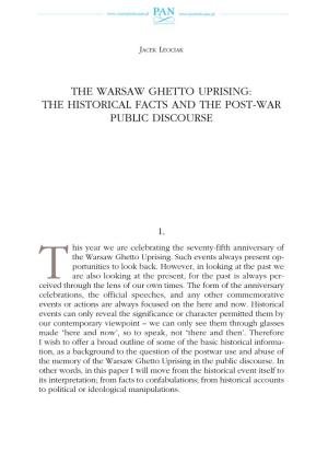 The Warsaw Ghetto Uprising: the Historical Facts and the Post-War Public Discourse