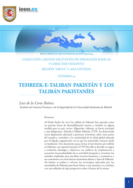 Tehreek-E-Taliban Pakistán Y Los Talibán Pakistaníes ______