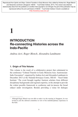 Introduction Re-Connecting Histories Across the Indo-Pacific