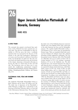 Upper Jurassic Solnhofen Plattenkalk of Bavaria, Germany