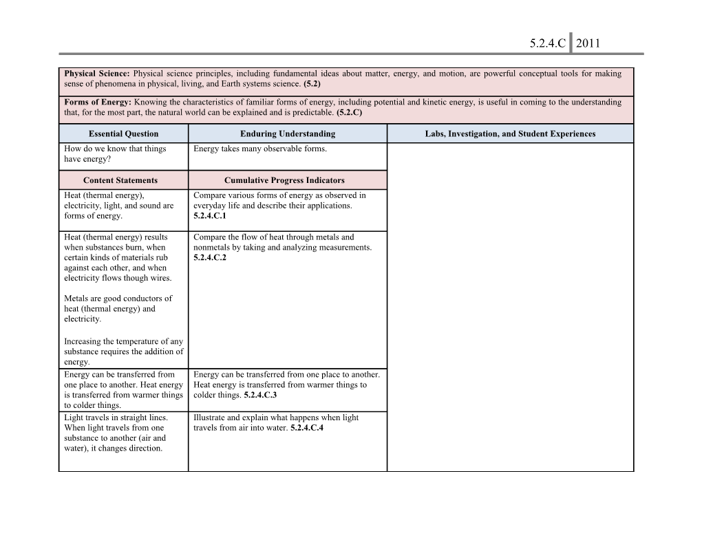 Content Statements