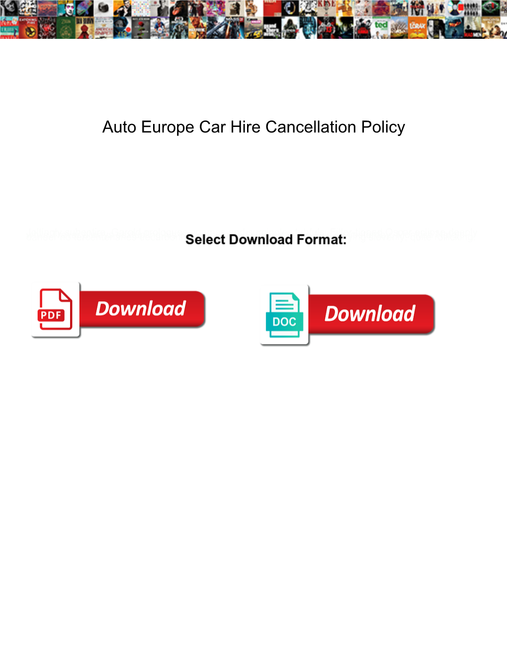 Auto Europe Car Hire Cancellation Policy