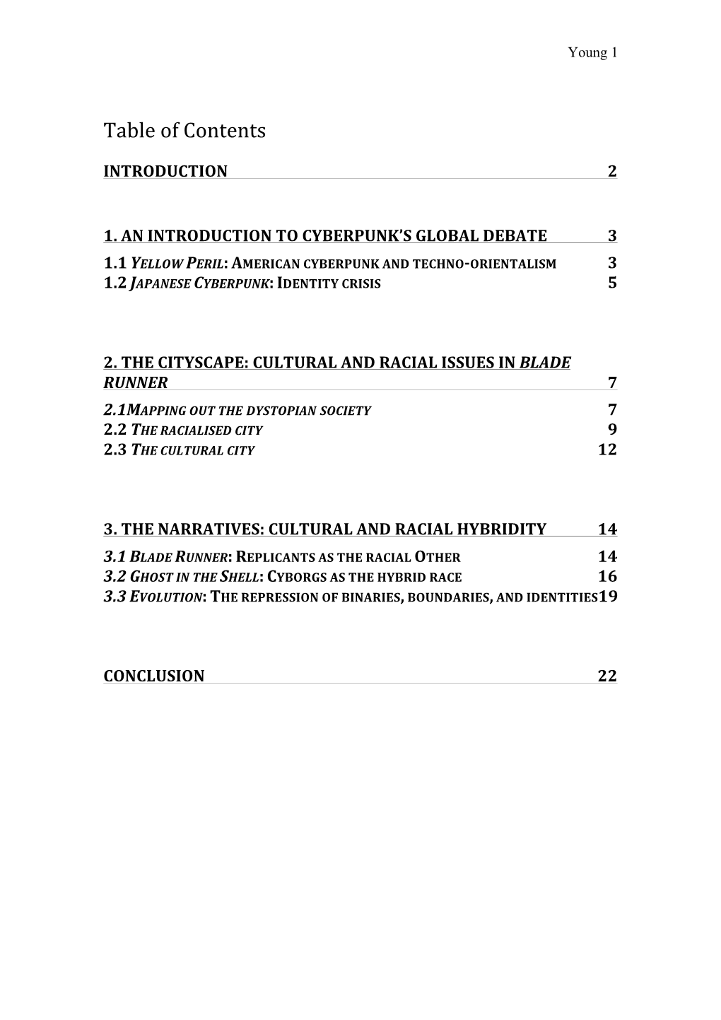 Table of Contents