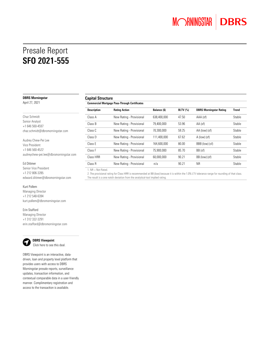 Presale Report SFO 2021-555