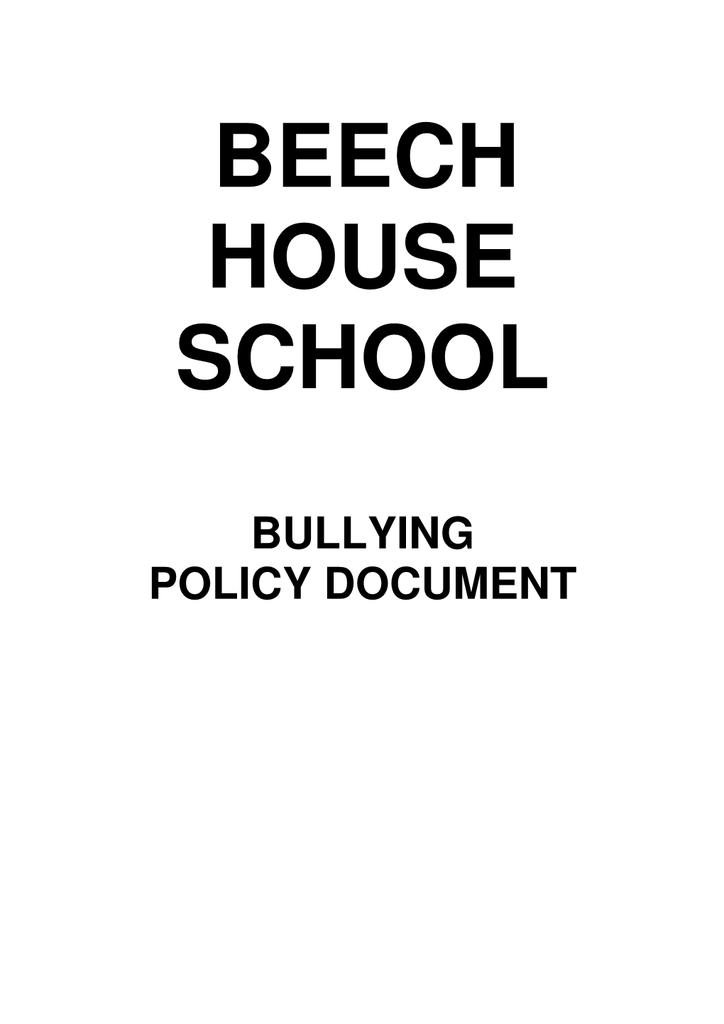 Bullying Policy Document