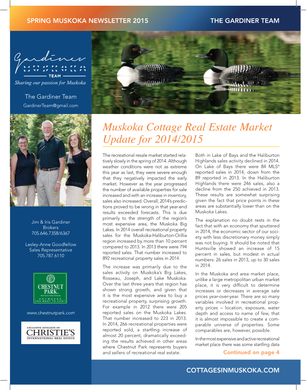 Muskoka Cottage Real Estate Market Update for 2014/2015