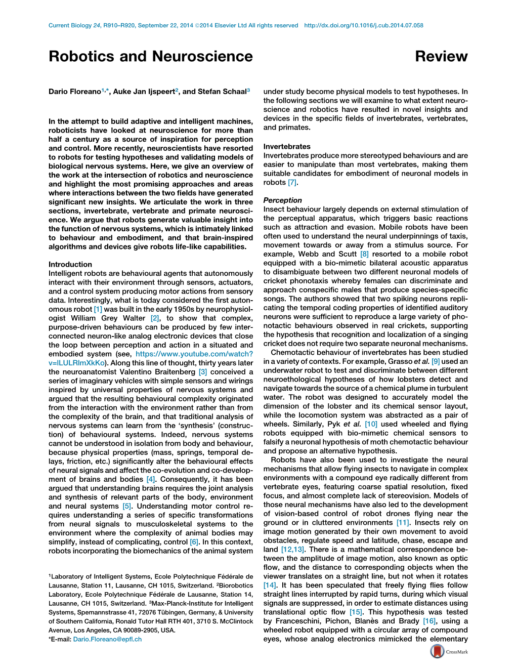 Robotics and Neuroscience Review