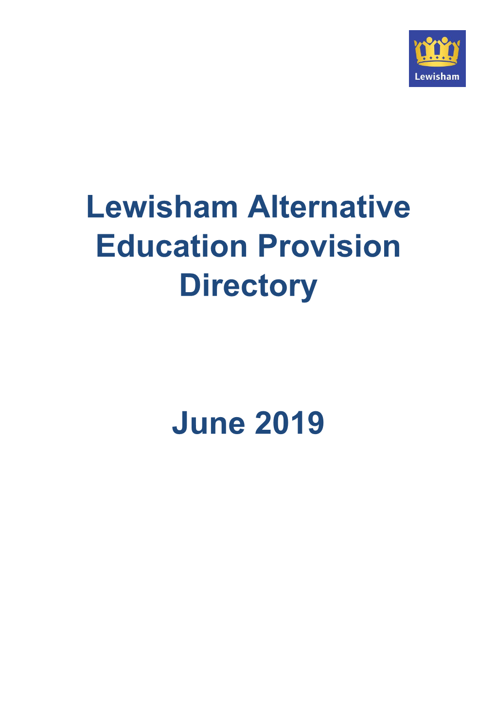 Lewisham Alternative Education Provision Directory June 2019
