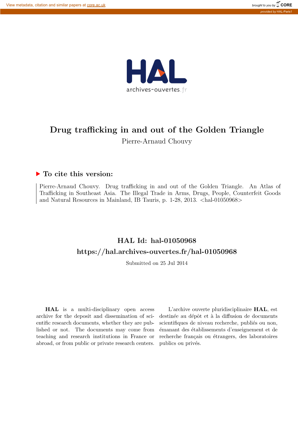 Drug Trafficking in and out of the Golden Triangle