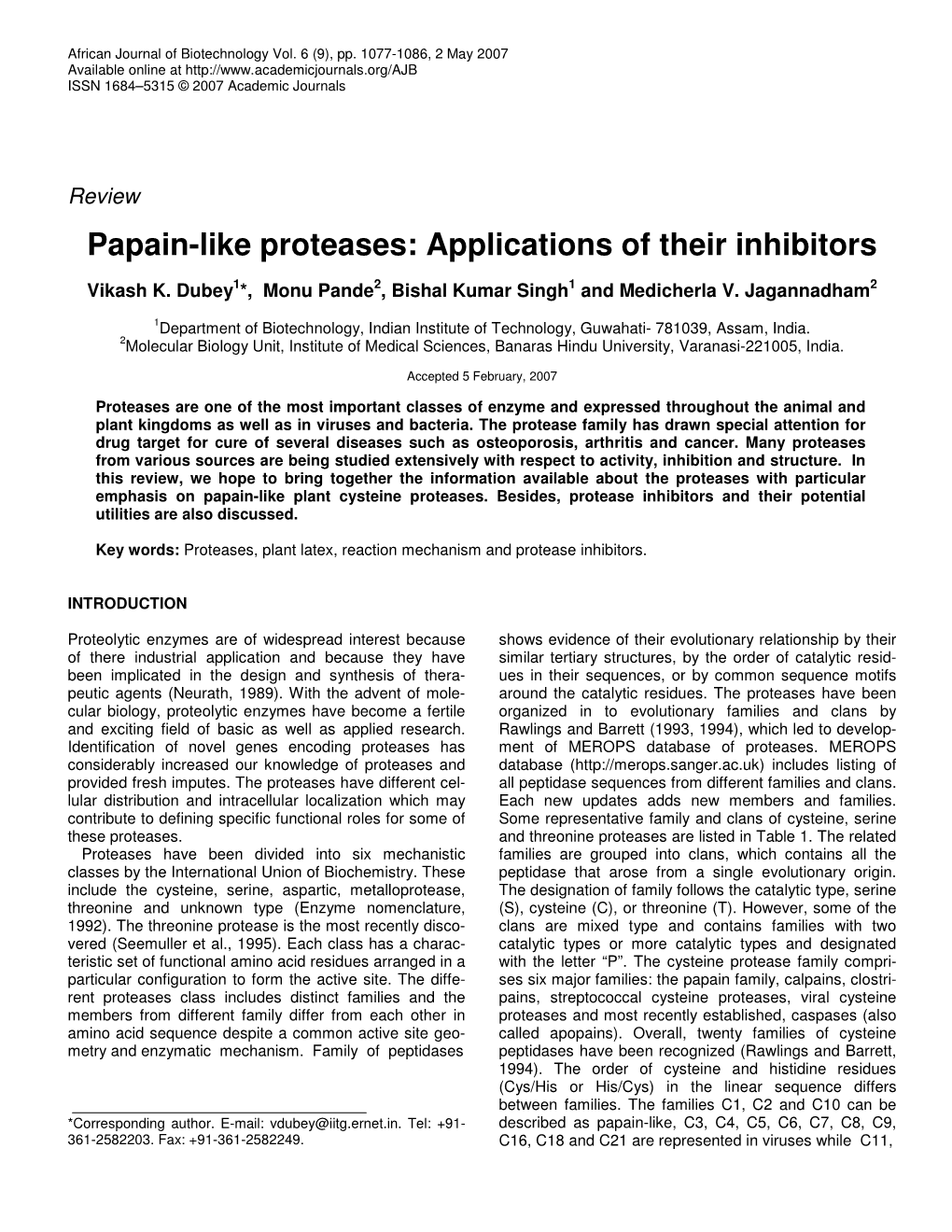 Papain-Like Proteases: Applications of Their Inhibitors