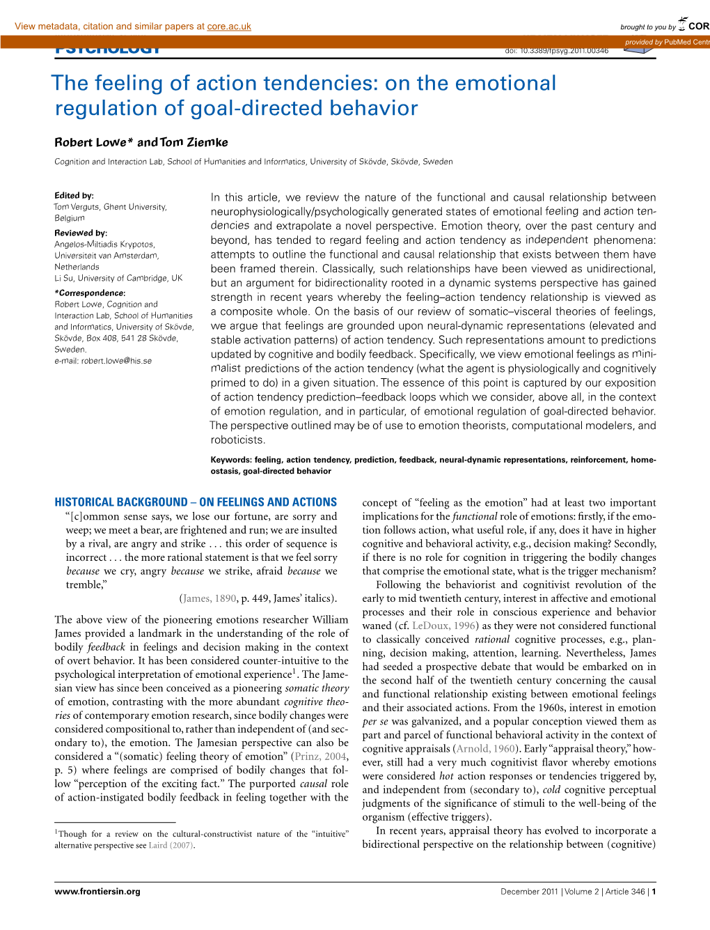 On the Emotional Regulation of Goal-Directed Behavior