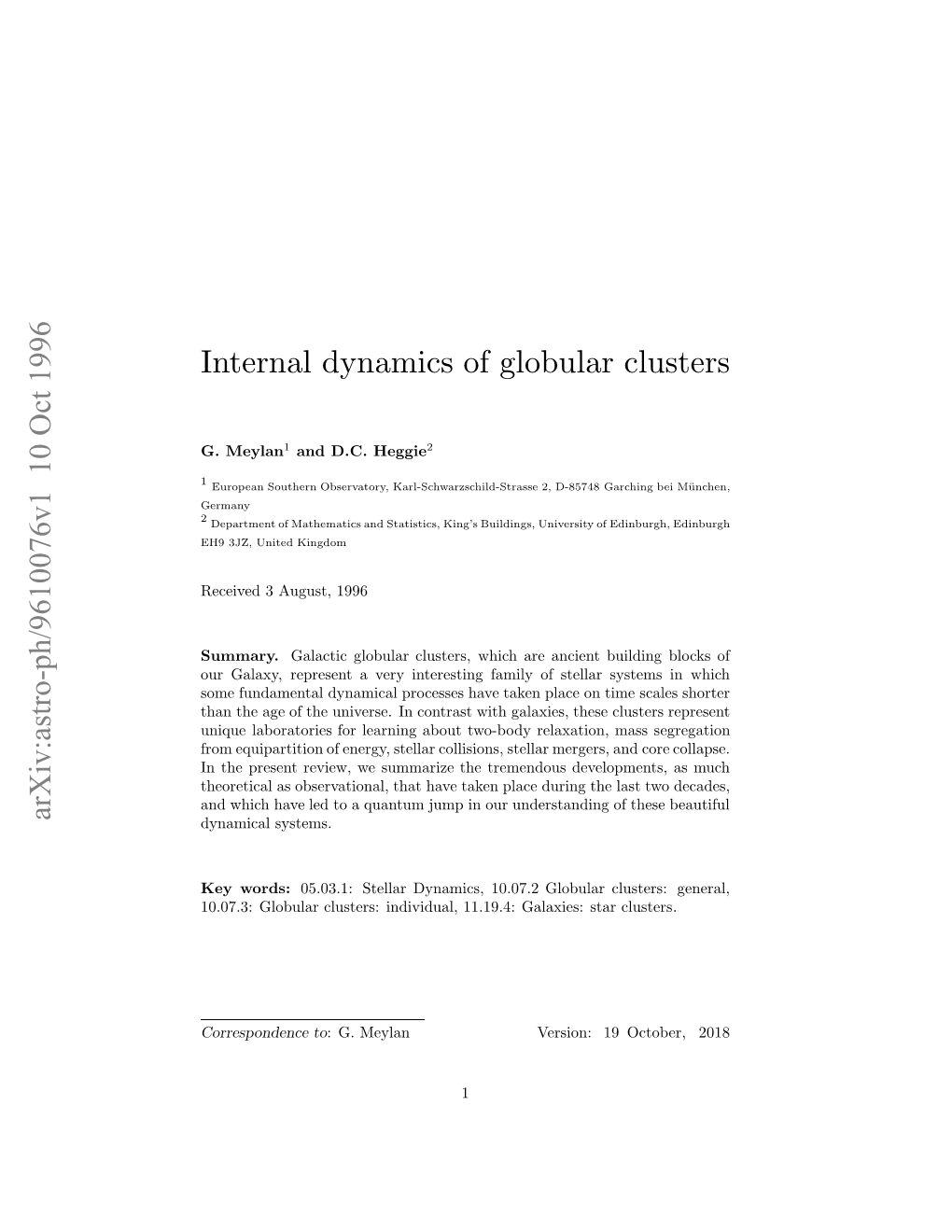 Internal Dynamics of Globular Clusters, from Both Theoretical and Observational Points of View