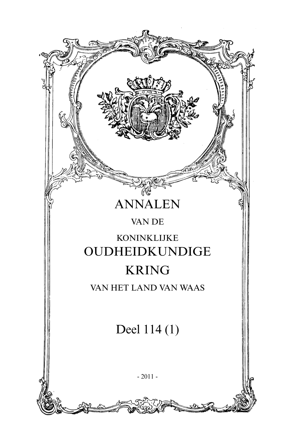 ANNALEN OUDHEIDKUNDIGE KRING Deel