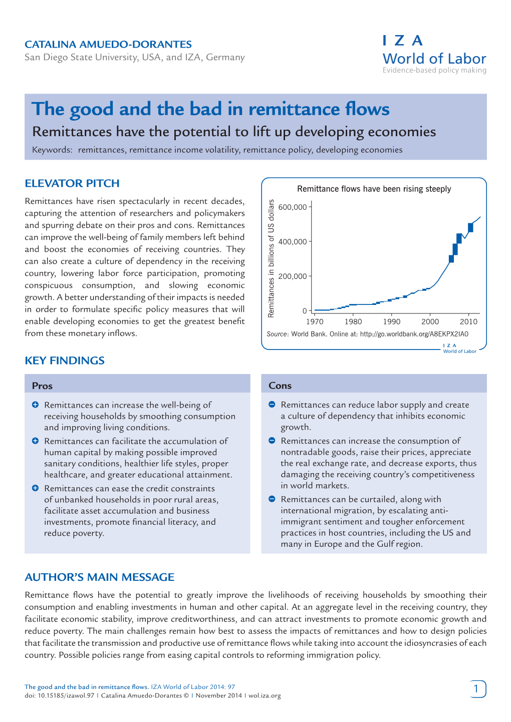 The Good and the Bad in Remittance Flows