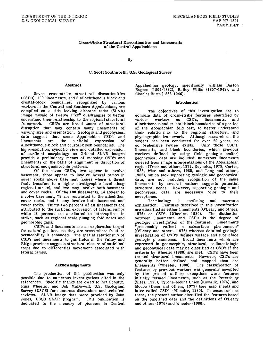 By Seven Cross-Strike Structural Discontinuities (CSD's), 100 Lineaments, and 8 Allochthonous-Block and Crustahblock Boundaries