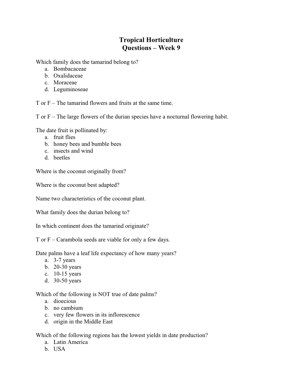 Tropical Horticulture s1