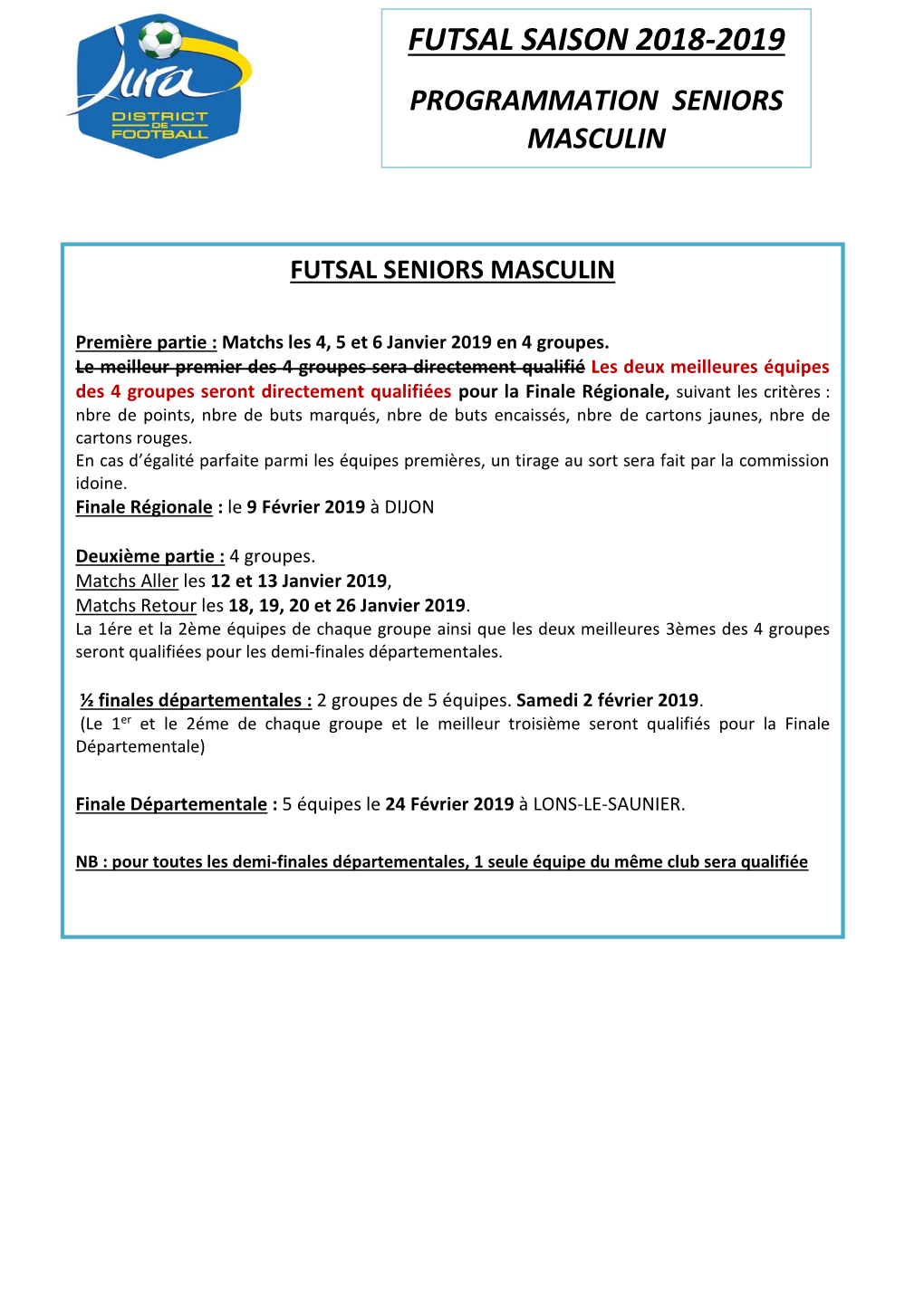 Futsal Seniors Masculin