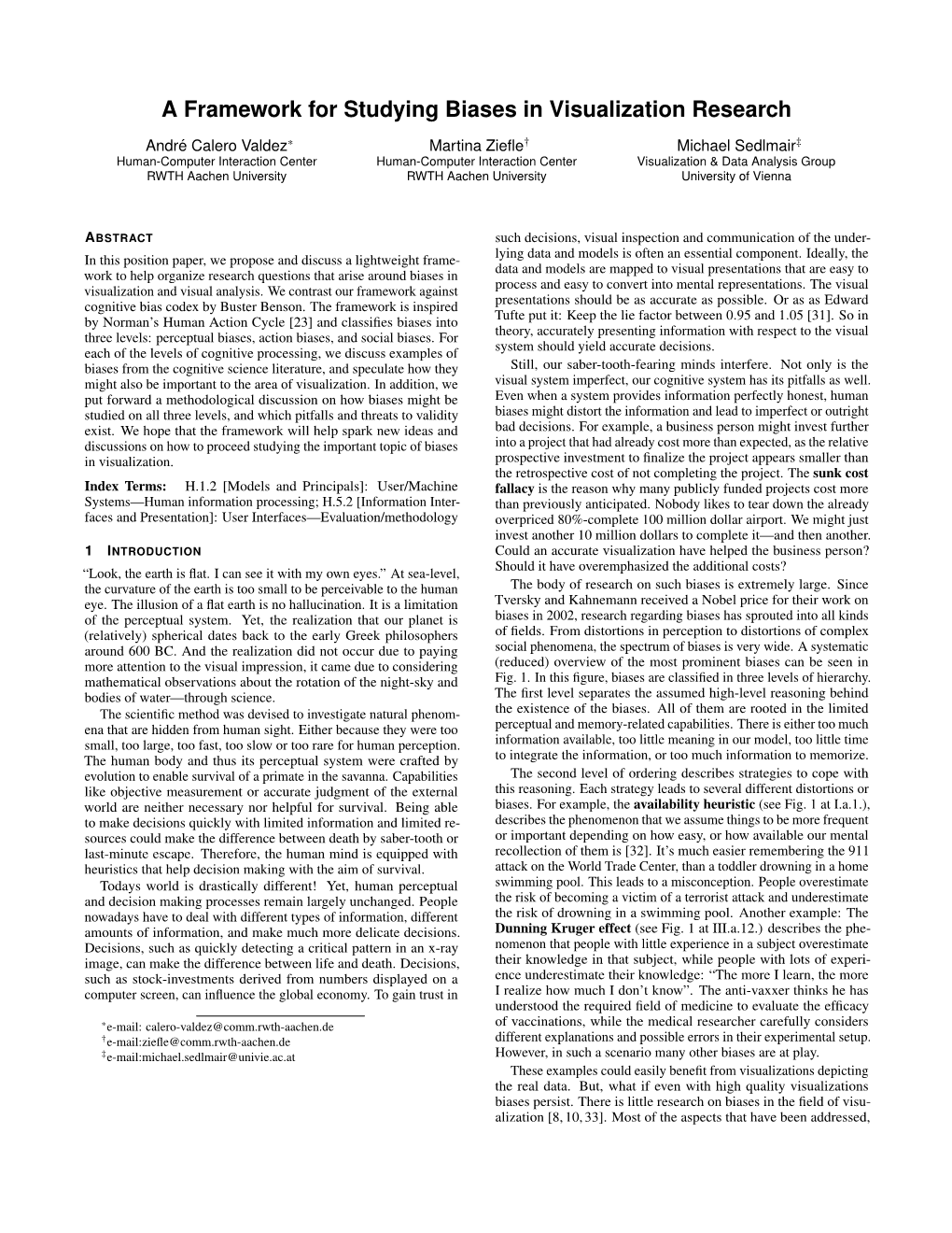 A Framework for Studying Biases in Visualization Research