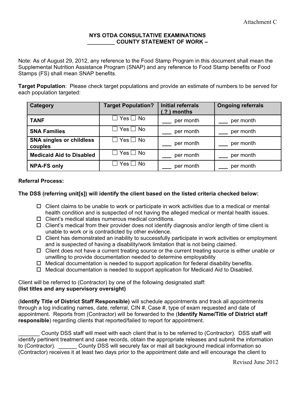 NYS OTDA Consultative Examinations