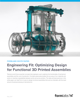 Engineering Fit: Optimizing Design for Functional 3D Printed Assemblies