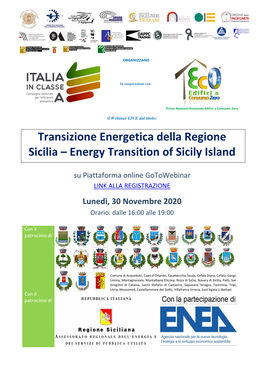 Transizione Energetica Della Regione Sicilia – Energy Transition of Sicily Island
