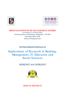 Implications of Research in Banking, Management, IT, Education and Social Sciences