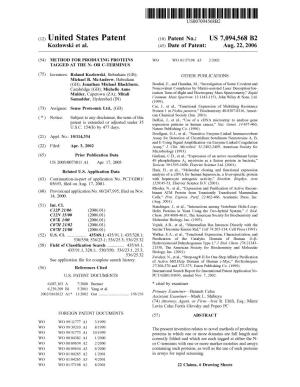 (12) United States Patent (10) Patent No.: US 7,094,568 B2 Kozlowski Et Al