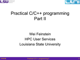 Practical C/C++ Programming Part II