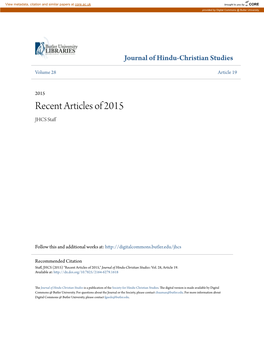 Recent Articles of 2015 JHCS Staff