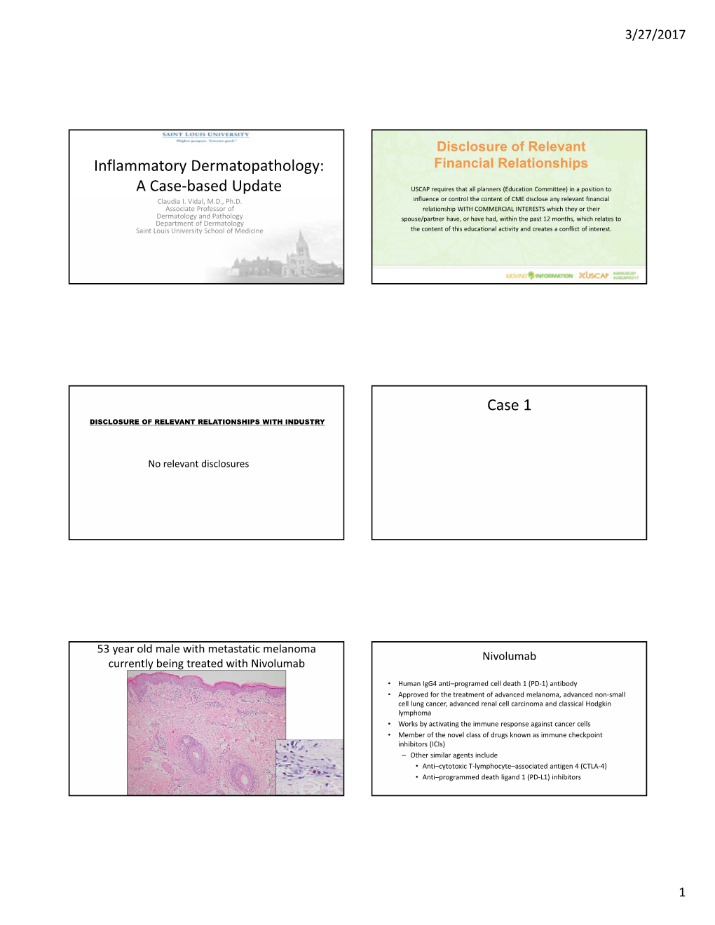 Inflammatory Dermatopathology: Financial Relationships