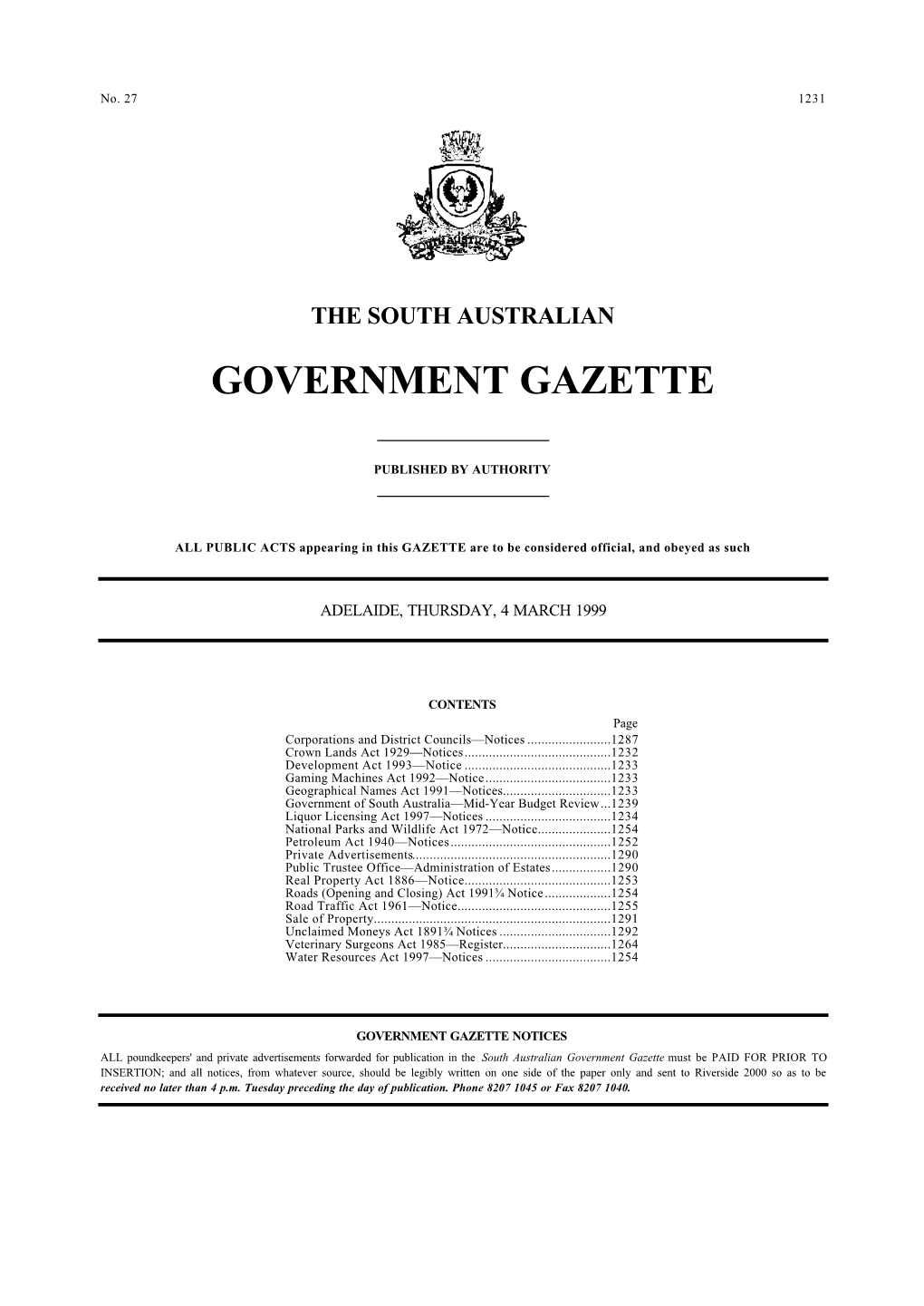 Government Gazette